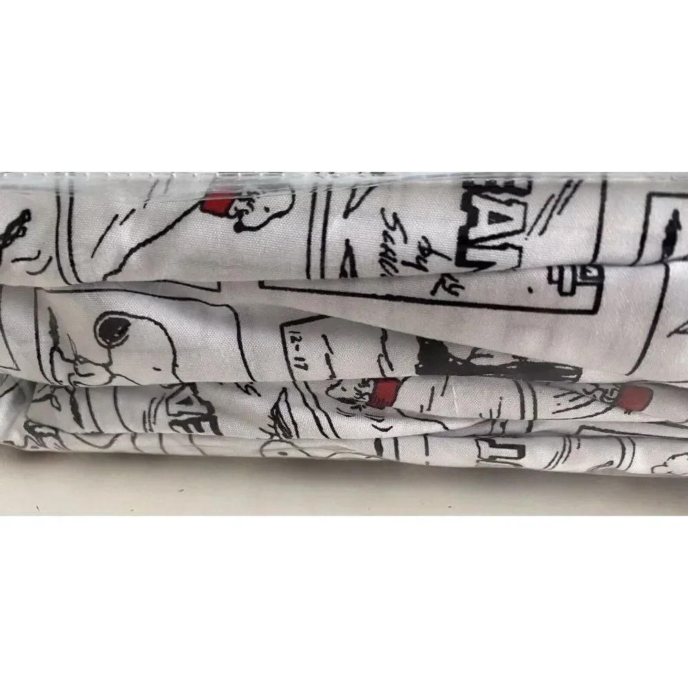 Peanuts‎ Snoopy Holiday Christmas Comic Strip Queen Size Soft Sheet Set NEW